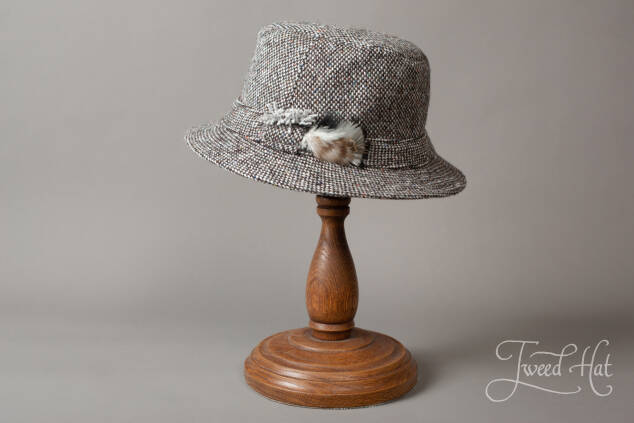 Grey Tweed Walking Hat by Hanna Hats 