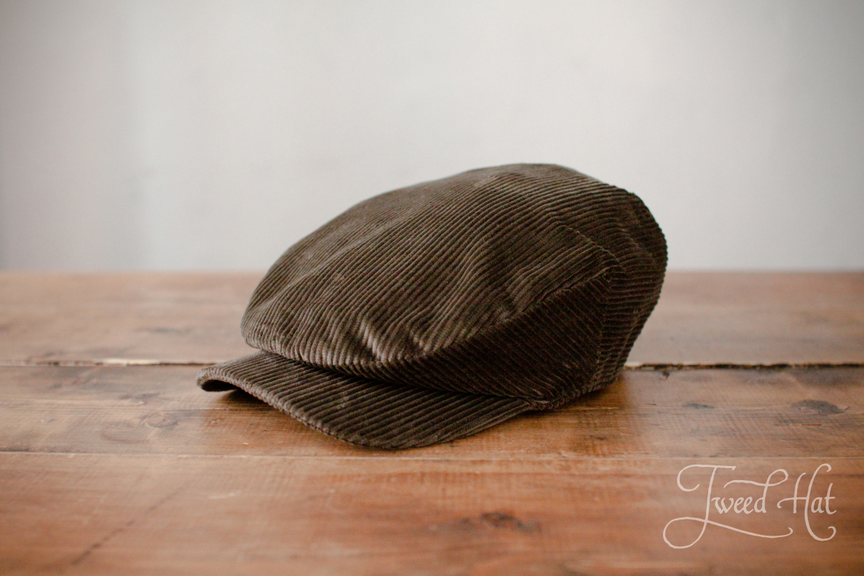 green corduroy hat