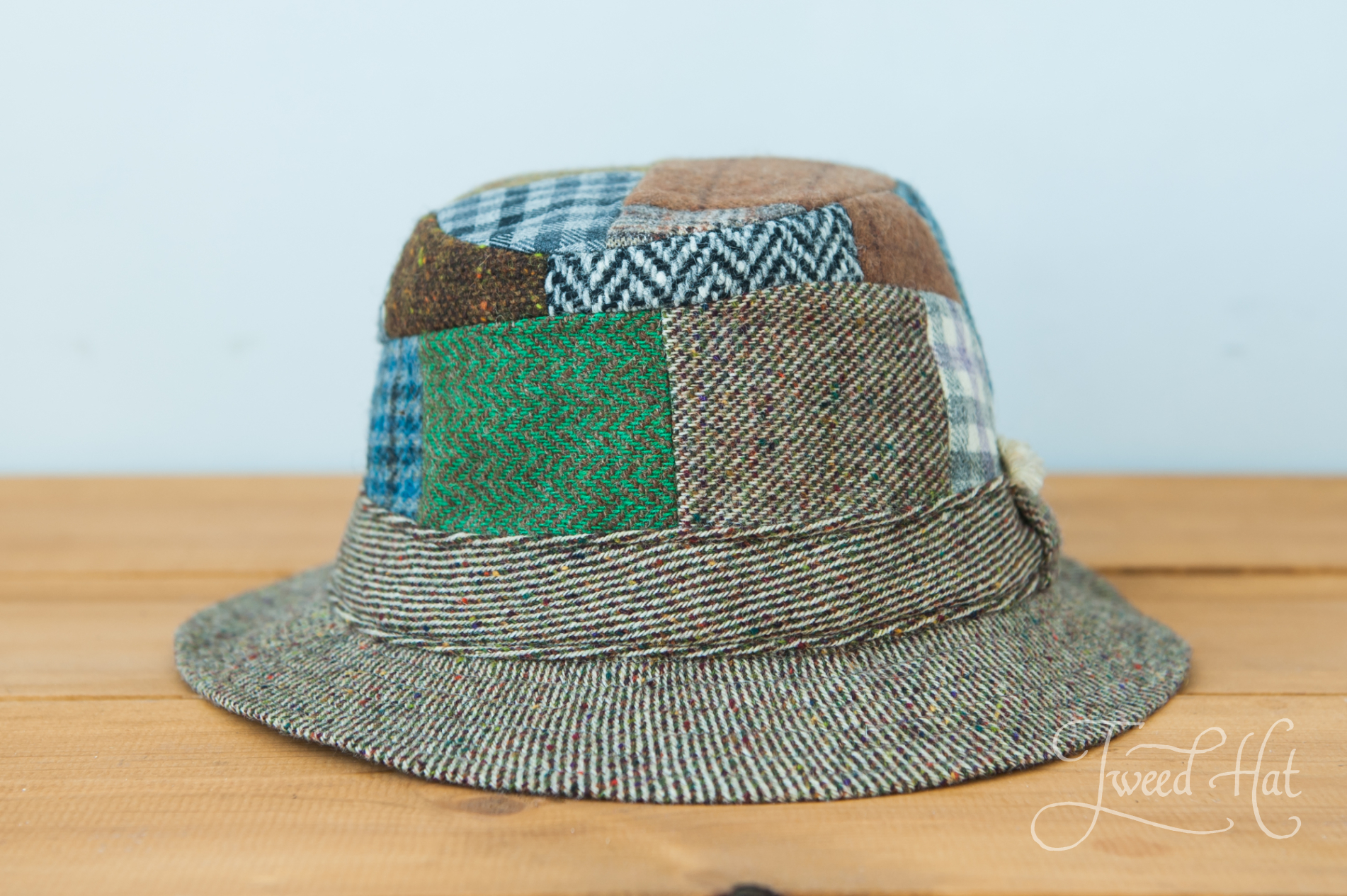 Patchwork Tweed Walking Hat by Hanna Hats /Patchwork Donegal Tweed/  [10091en]