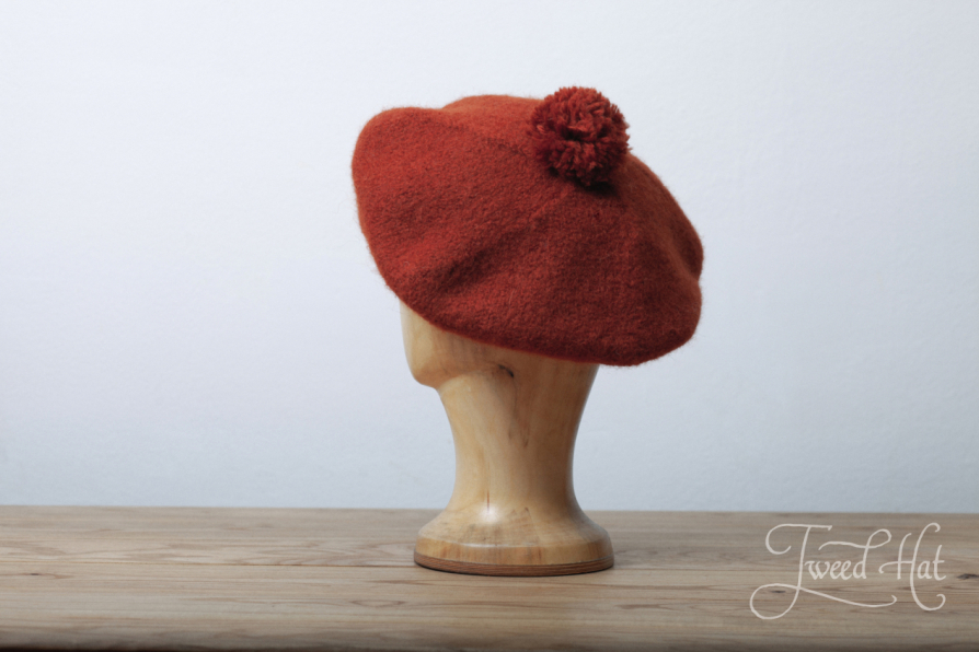 Red Tam O'Shanter Bonnet by Ye Olde Cappe [11019en]