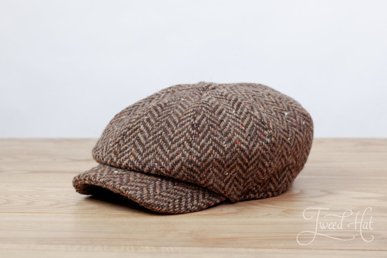 herringbone tweed hat
