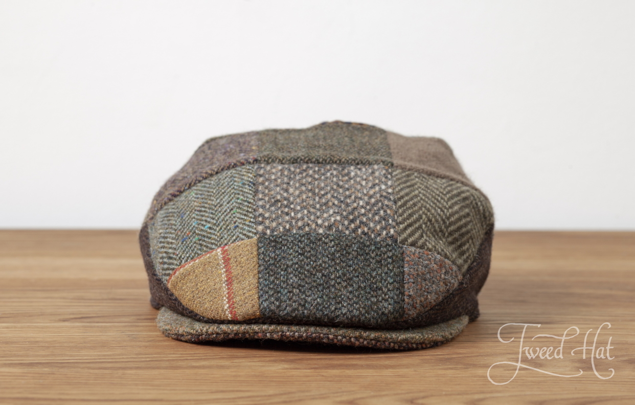 tweed hat with a peak