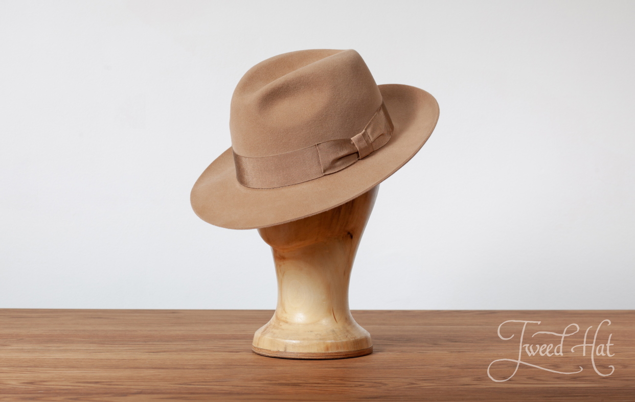 beige suede hat