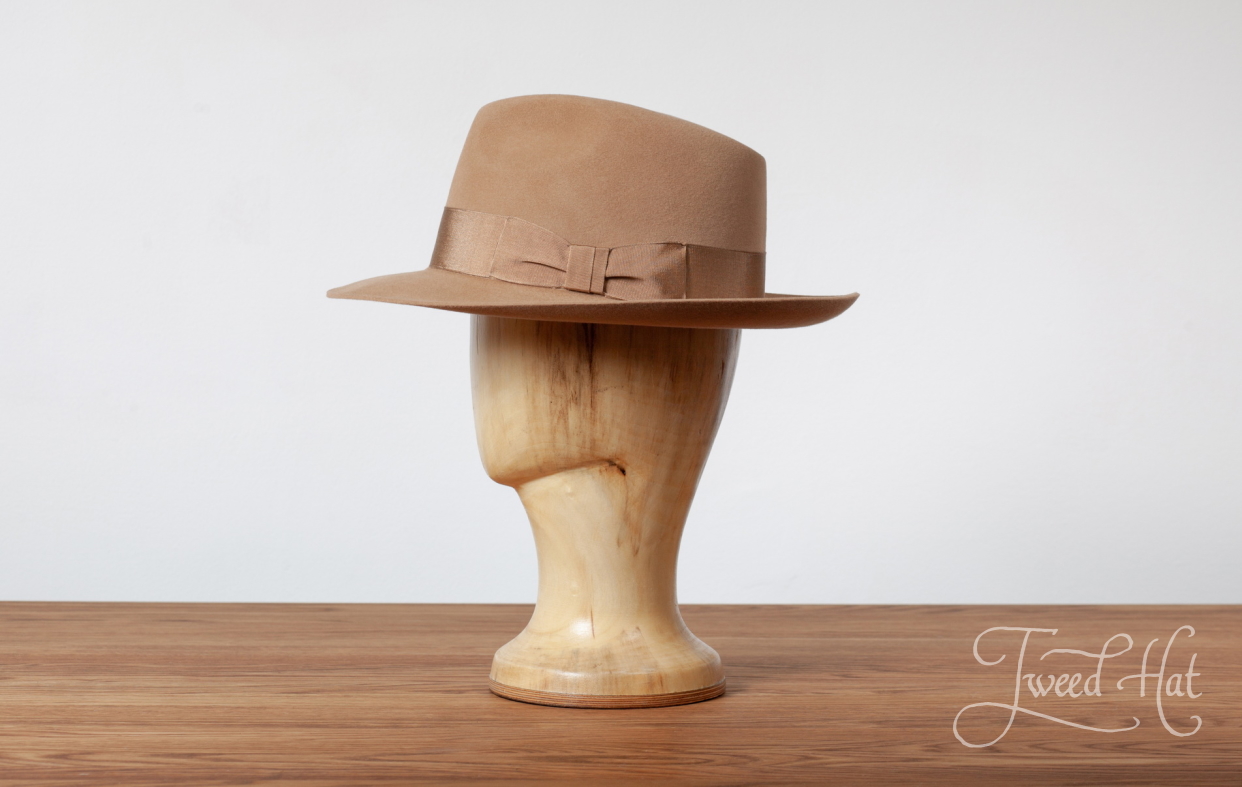 beige suede hat