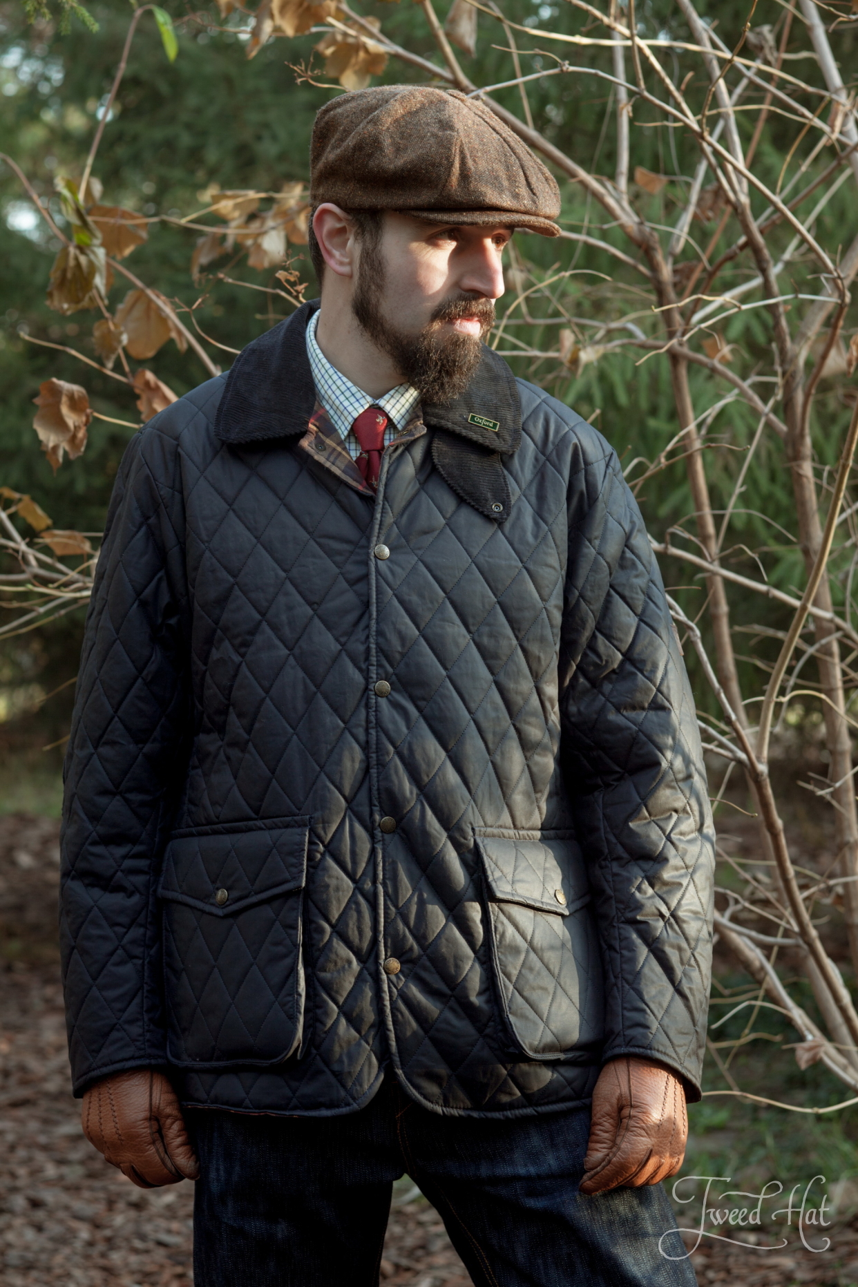 mens quilted waxed cotton jacket