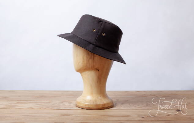 Brown Wax Cotton Hat by Hanna Hats 