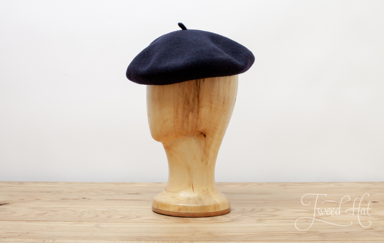 navy wool beret