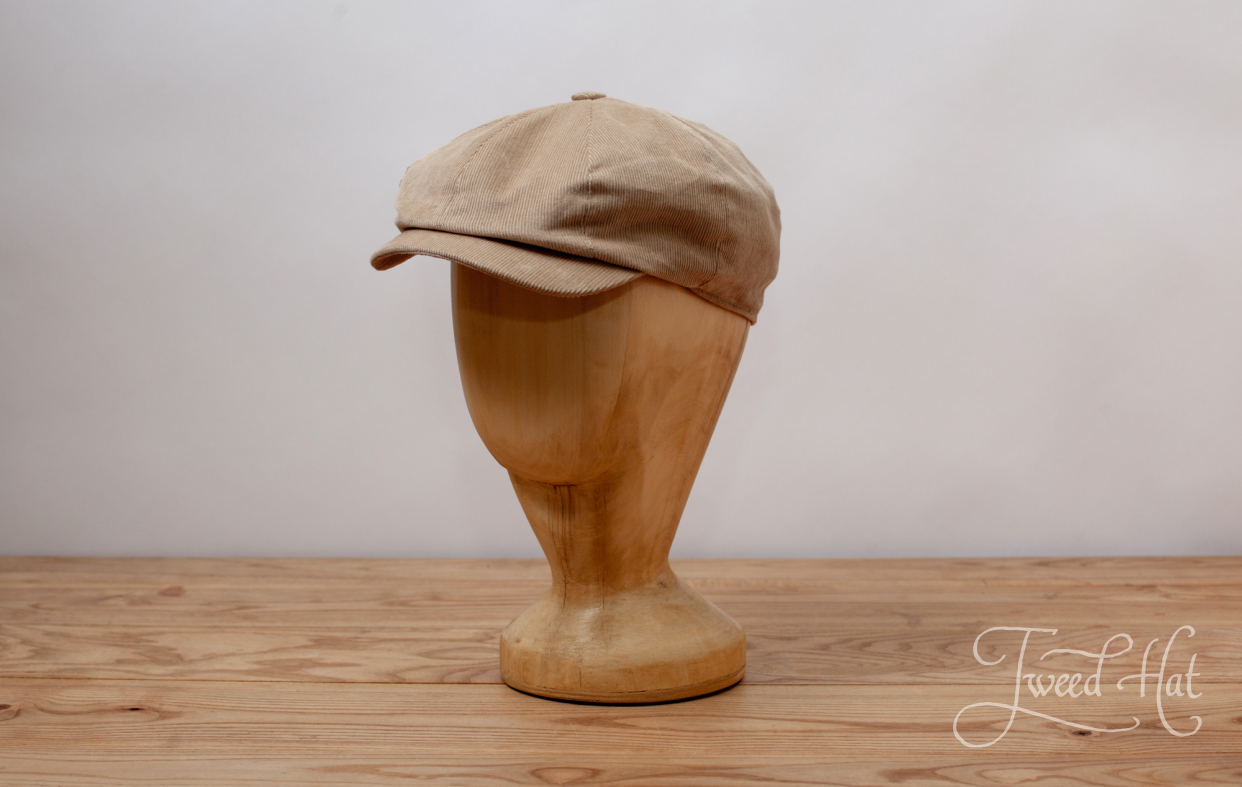 cream corduroy hat