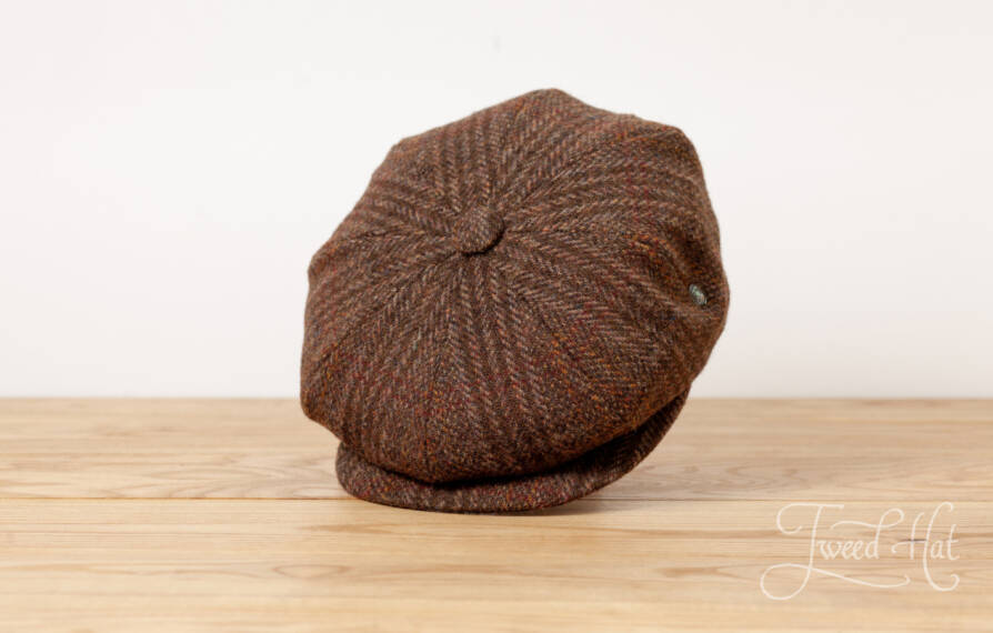 Green-Brown Harris Tweed 8-piece Cap 1920 by City Sport [39021en]
