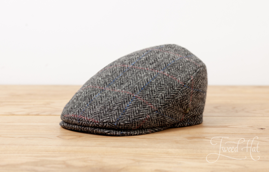 Grey Plaid Herringbone Harris Tweed Cap 1960 by City Sport 39026en