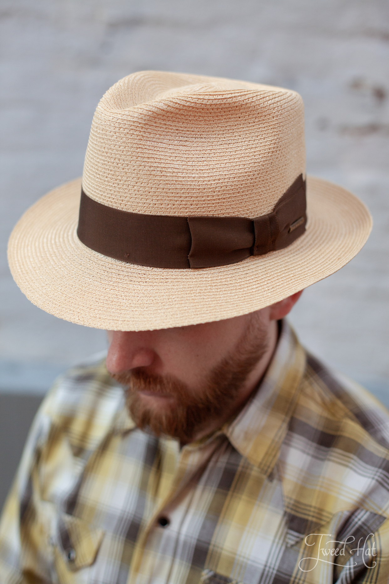 natural straw fedora hat