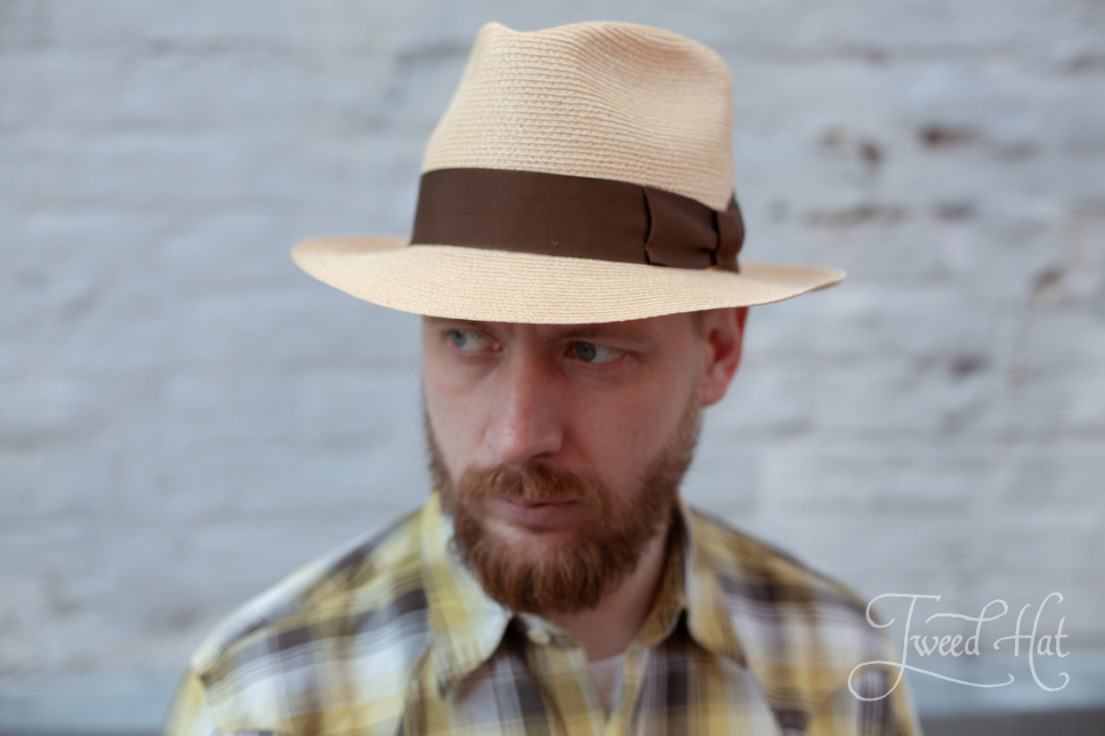 natural straw fedora hat