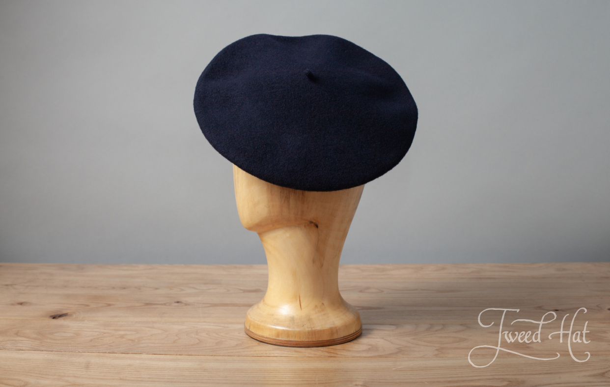 navy wool beret