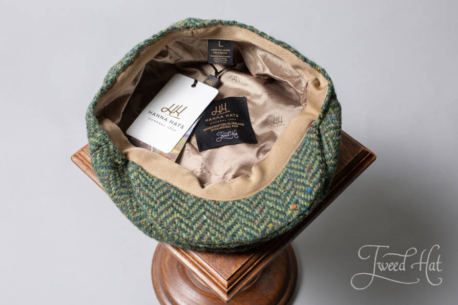 Chapeau Tweed DONEGAL Taille 6 7/8 - Vintage Pure Laine Fait Main, Marque David Hanna Sons, Neuf Sans étiquette